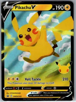 Pikachu V - SWSH143 SWSH: Sword & Shield Promo Cards - Pokemon Card - NM - Image 1