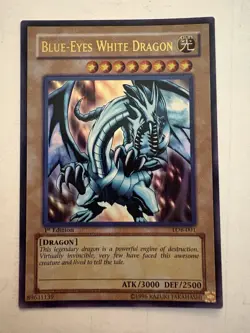 Yu-Gi-Oh! Blue-Eyes White Dragon LOB-001 1st Edition Ultra Rare Holo NM Ungrade - Image 4