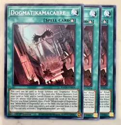 Yugioh! 3x Dogmatikamacabre BACH-EN054 Common 1st Ed NM - Image 1