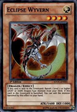 Eclipse Wyvern - Super Rare 1st Edition SDDC-EN003 - NM - YuGiOh - Image 1
