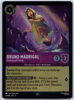 Bruno Madrigal Undetected Uncle 0/204 Super Rare Fabled Lorcana Disney Cold Foil - Image 1