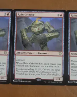 (3) NM Ruin Grinder 057/081 THE LIST REPRINT Commander 2021 C21 - Image 2