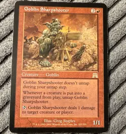 Goblin Sharpshooter MTG Onslaught 2002 Rare Red English #207/350 Authentic - Image 1