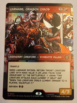 Carnage, Crimson Chaos (Borderless) Marvel's Spider-Man Foil Rare NM+ - Image 1
