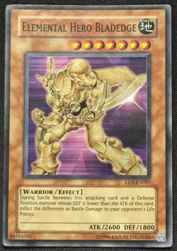 Yugioh Elemental Hero Bladedge Unlimited Edition Super Rare EEN-EN007 LP - Image 1