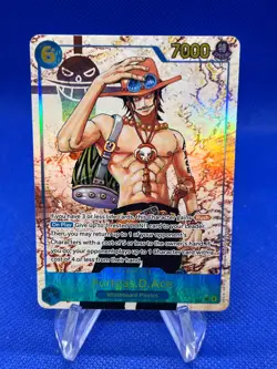 One Piece Carrying On His Will Portgas D Ace OP13-119 Alternate Alt Art SEC NM - Image 1
