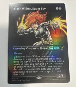 MTG- Black Widow, Super Spy - Borderless Foil - Marvel Super Heroes #364 - Image 1