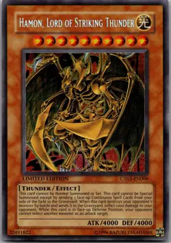 Hamon, Lord of Striking Thunder CT03-EN006 Tin Yu-Gi-Oh Limited LP - Image 1