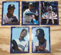 ken griffey Jr seattle mariners promo cards 1990-5 different Cards Near Mint - Image 1