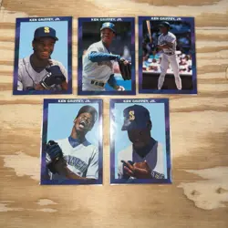 ken griffey Jr seattle mariners promo cards 1990-5 different Cards Near Mint - Image 4