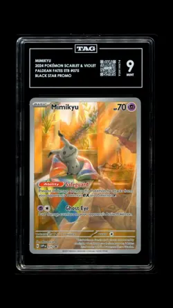 2024 Pokemon Paldean Fates Mimikyu #075 Black Star Promo TAG 9 - Image 1