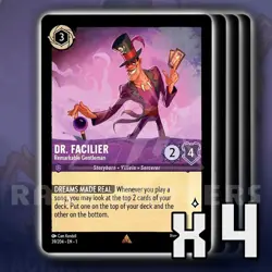 Dr. Facilier Remarkable Gentleman 039/204 R x4 First Chapter Disney Lorcana - Image 1