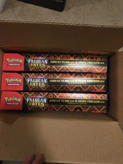 Pokemon Paldean Fates Great Tusk Iron Treads EX Premium Collection lot of 3 - Image 2