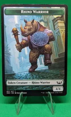 MTG Streets of New Capenna Token Rhino Warrior #011 PLAYSET 4x x4 - Image 1