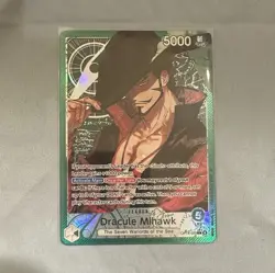 Bandai One Piece Card Game Dracule Mihawk Alternate Art Leader OP14-020 English - Image 1
