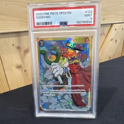 Bandai One Piece Card Game 2023 OP03 EN Sogeking OP03-122 Holo Alt Art PSA 9 - Image 1