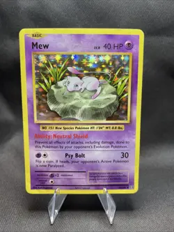 Pokemon Mew TCG Card Holo Rare, 53/108, XY Evolutions DMG - Image 1