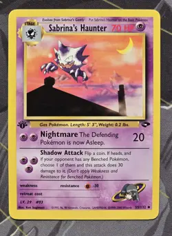 Sabrina’s Haunter 55/132 1st Edition Gym Challenge Pokemon Card Excellent NM! - Image 1