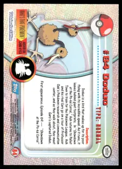 Pokemon Cards Doduo #84 Topps Trading Cards Series 2 NM *1 - Image 2