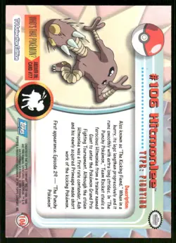 Pokemon Cards Hitmonlee #106 Topps Trading Cards Series 2 NM *5 - Image 2