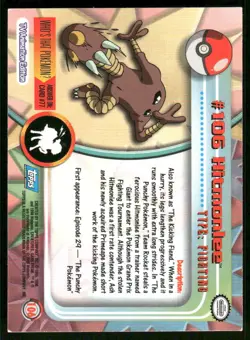 Pokemon Cards Hitmonlee #106 Topps Trading Cards Series 2 LP *4 - Image 2