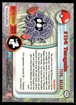 Pokemon Cards Tangela #114 Topps Trading Cards Series 2 LP *1 - Image 2