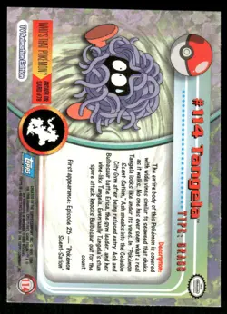 Pokemon Cards Tangela #114 Topps Trading Cards Series 2 NM *3 - Image 2