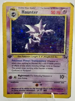 Haunter 6/62 Holo Rare Fossil Heavily Played Pokemon Card - Image 1