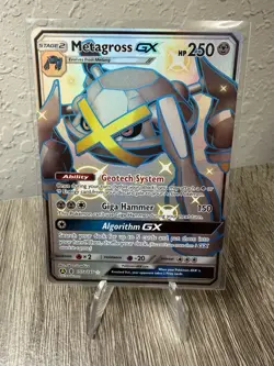 Pokemon TCG Metagross GX 157a/145 Alternate Art Holo Hidden Fates Promo Card NM - Image 1