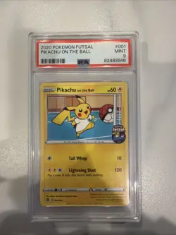 Pikachu On The Ball Futsal Card PSA 10 Gem Mint English Promo PSA 9 - Image 1