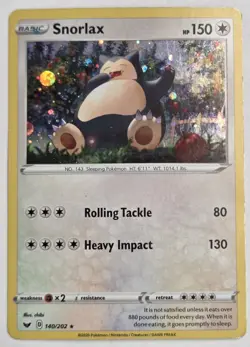 Snorlax 140/202 Rare Cosmos Holo Sword & Shield 2020 Pokemon Card TCG - Image 1