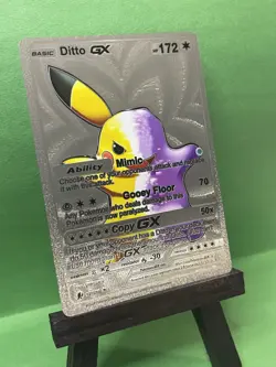 FAN ART! Ditto GX Silver Foil Pokemon Card - Image 1