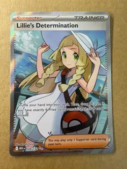 Lillie's Determination SecretRare Full Art Pokemon Card,Mega Evolutions, 169/132 - Image 1