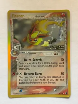 Pokemon TCG Flareon Card 5/113 Reverse Holo Rare Stamped EX Delta Species (MP) - Image 1