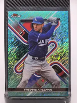 2022 Topps Finest - Freddie Freeman #34 Aqua Shimmer Refractor /175 - Image 1