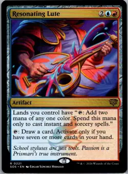 Resonating Lute 221 Rare Secrets of Strixhaven Magic: The Gathering Near Mint - Image 1