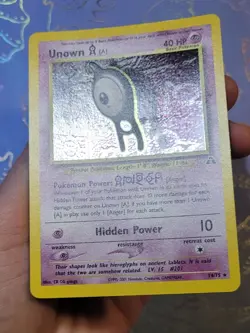 Unown [A] 14/75 Neo Discovery Rare Holo Pokemon Card NM - Image 4