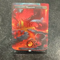 Mountain (489) (Borderless) (Galaxy Foil) Unfinity Foil - Image 2