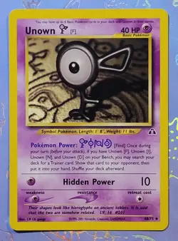 Unown [F] 48/75 Neo Discovery Pokemon Card NM - Image 1