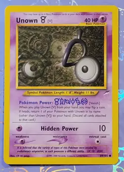 Unown V 89/105 Neo Destiny Pokemon Card NM+ - Image 1