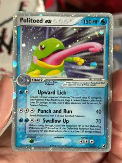POLITOED EX 107/115 EX Unseen Forces HOLO rare Pokemon TCG card NM - Image 2