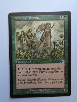 MTG Priest of Titania (USG) Urza's Saga Regular Common 270/350 - Image 1