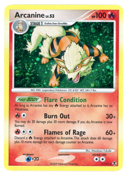 Arcanine 1/111 Platinum Rising Rivals Holo Rare VLP Pokemon Card - Image 1
