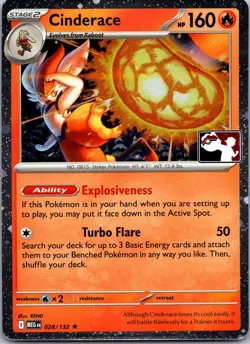 Cinderace - Holo Rare Prize Pack Series Cards 028/132 NM - Image 1