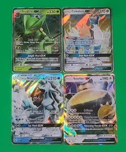 Pokemon Full Art GX'S Lot Of 4 Cards Snorlax, Alolan Ninetales, Sceptile + NM-M - Image 1