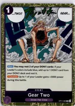 One Piece OP11-080 Gear Two Rare Foil One Piece Trading Card TCG - Image 1