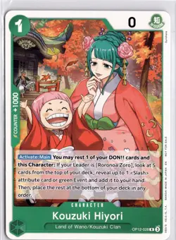 Kouzuki Hiyori OP12-028 R Alt Promo English One Piece Trading Card TCG - Image 1