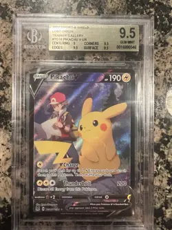 Pokemon TCG Pikachu v Trainer Gallery TG16/TG30 Lost Origin BGS 9.5 PSA 10 - Image 1