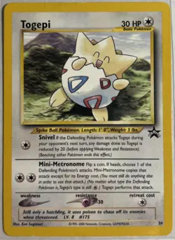 Pokemon Card - WoTC Black Star Promo Togepi #30 LP - Image 1