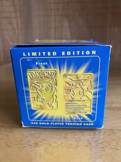 FACTORY SEALED Vtg 1999 Pokemon 23k Gold Plated PIKACHU Trading Card Burger King - Image 2